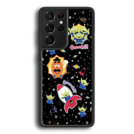 Toy Story Space Holiday Samsung Galaxy S21 Ultra Case-Rubber Black (2D Case)-Oxvistore