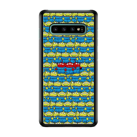 Toy Story Green Alien Populace Samsung Galaxy S10 Plus Case-Rubber Black (2D Case)-Oxvistore
