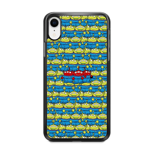 Toy Story Green Alien Populace iPhone XR Case-Rubber Black (2D Case)-Oxvistore