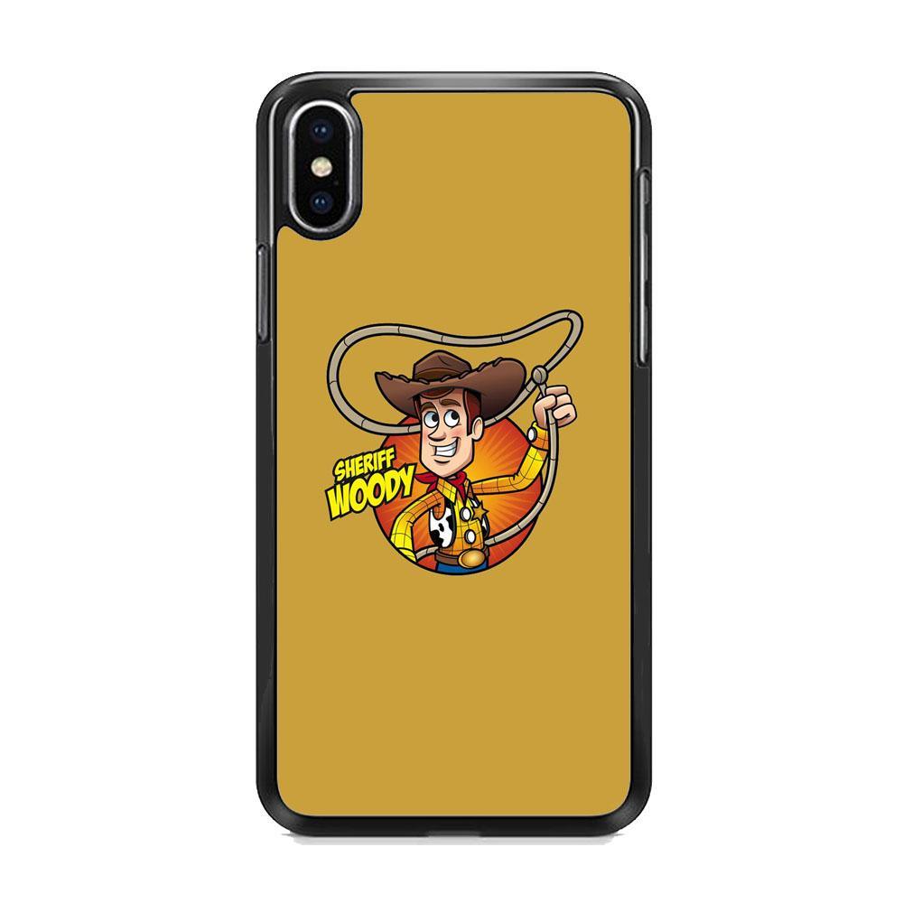 Toy Story Sherif Woody Coboy Style iPhone XS Case-Rubber Black (2D Case)-Oxvistore
