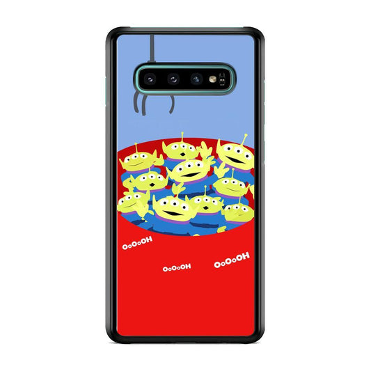 Toy Strory Geen Alien Happy With Claw Toy Samsung Galaxy S10 Plus Case-Rubber Black (2D Case)-Oxvistore
