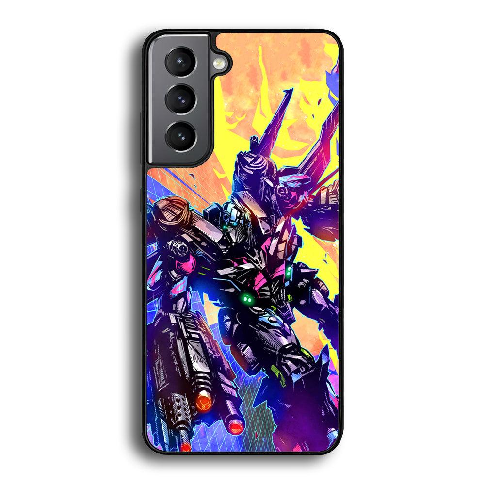 Transformers Attack from Optimus Samsung Galaxy S21 Case-Rubber Black (2D Case)-Oxvistore