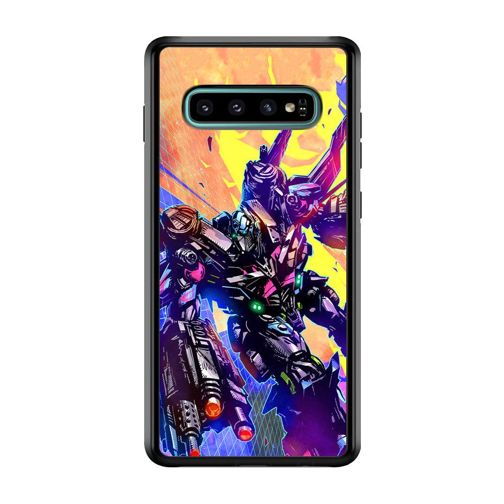 Transformers Attack from Optimus Samsung Galaxy S10 Case-Rubber Black (2D Case)-Oxvistore