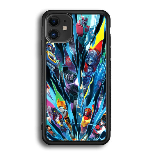 Transformers History of Cybertron iPhone 11 Case-Rubber Black (2D Case)-Oxvistore