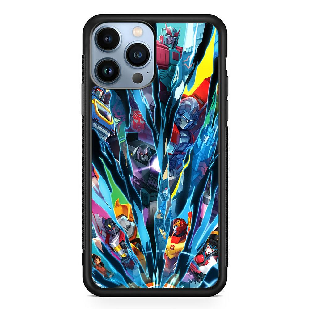 Transformers History of Cybertron iPhone 13 Pro Max Case-Rubber Black (2D Case)-Oxvistore