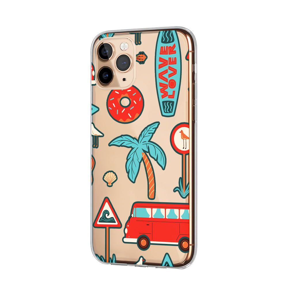 Travelling and Surfing on Summer Clear Soft Case