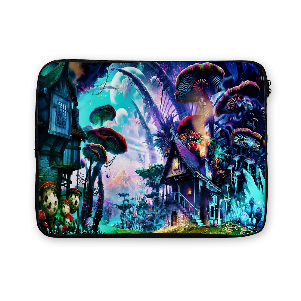 Trippy Mushroom House Laptop Sleeve Protective Cover