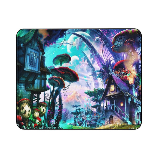 Trippy Mushroom House Mouse Pads-18x21 CM-Oxvistore
