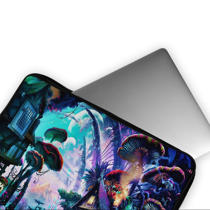 Trippy Mushroom House Laptop Sleeve Protective Cover