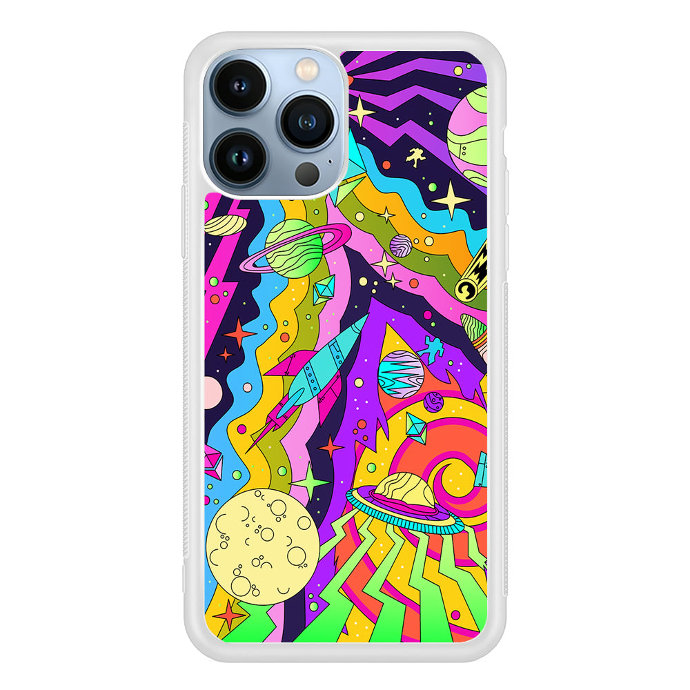 Trippy Spaceland Planets 2D Rubber Phone Case