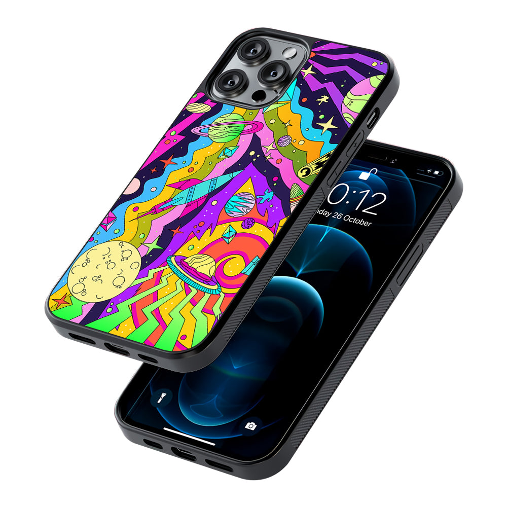 Trippy Spaceland Planets 2D Rubber Phone Case