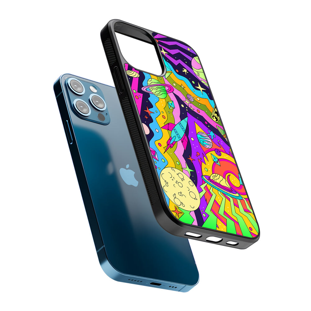 Trippy Spaceland Planets 2D Rubber Phone Case