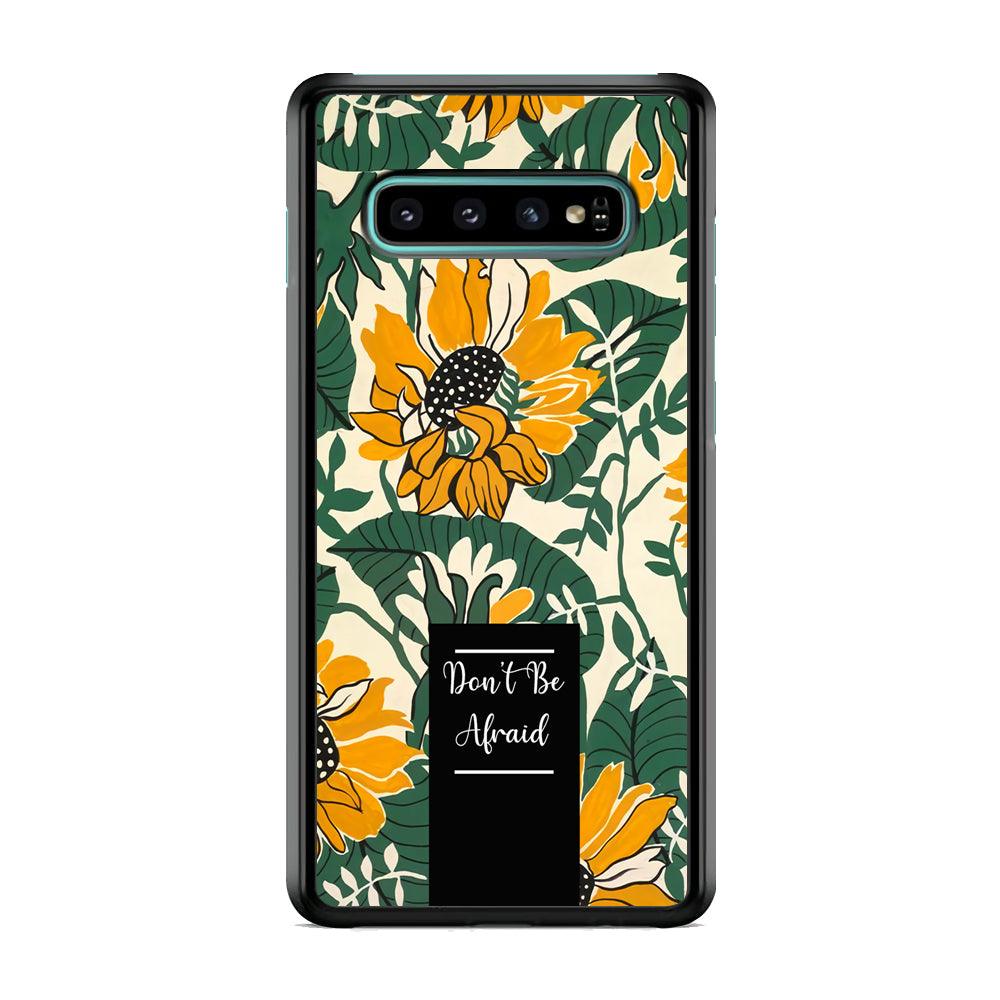 Tropical Colour Yellow Crown Samsung Galaxy S10 Plus Case-Rubber Black (2D Case)-Oxvistore