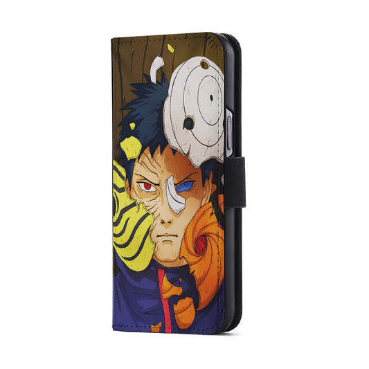 Uchiha Obito Broken Mask Flip Wallet Phone Case-Oxvistore