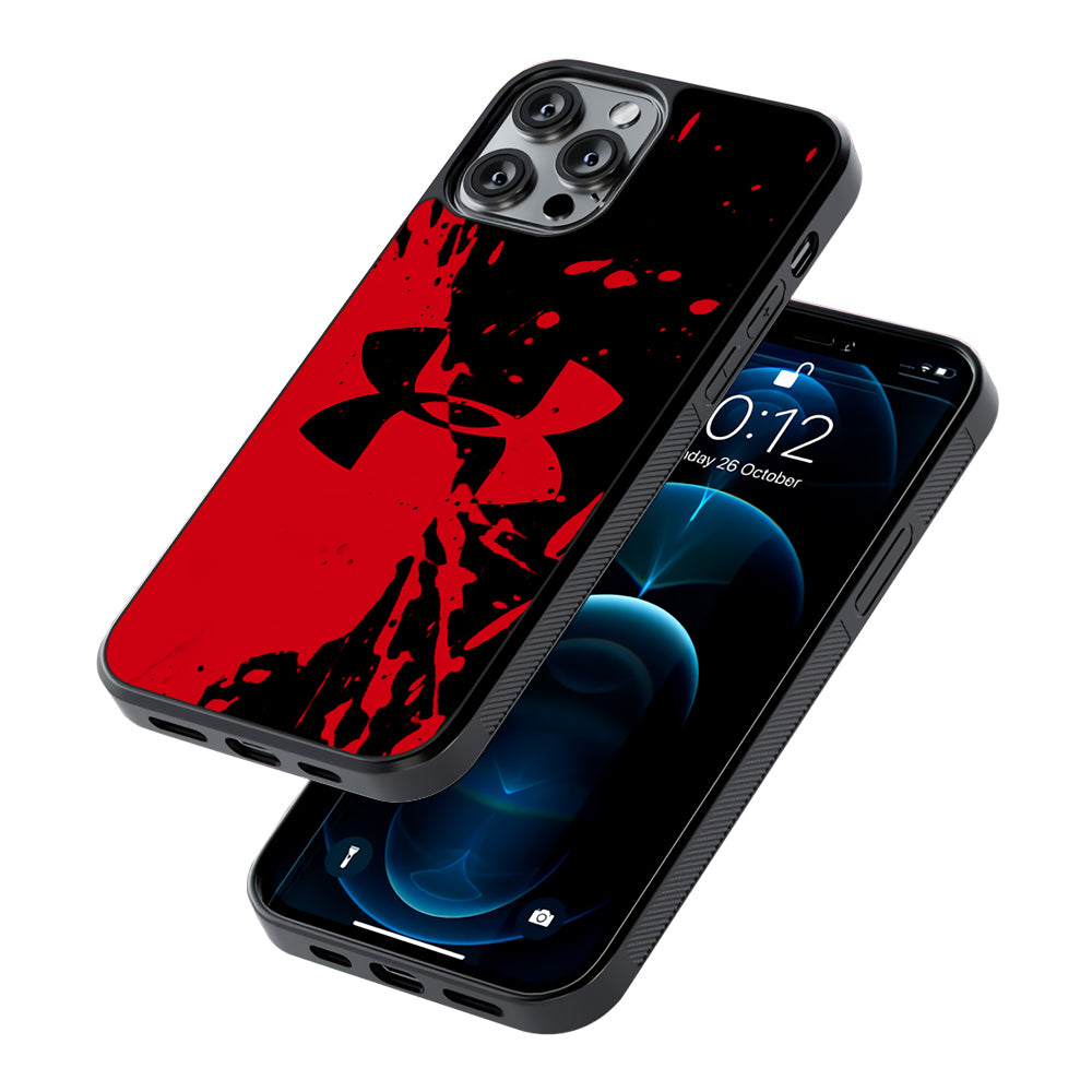 Under Armour Black Red 2D Rubber Phone Case-Oxvistore