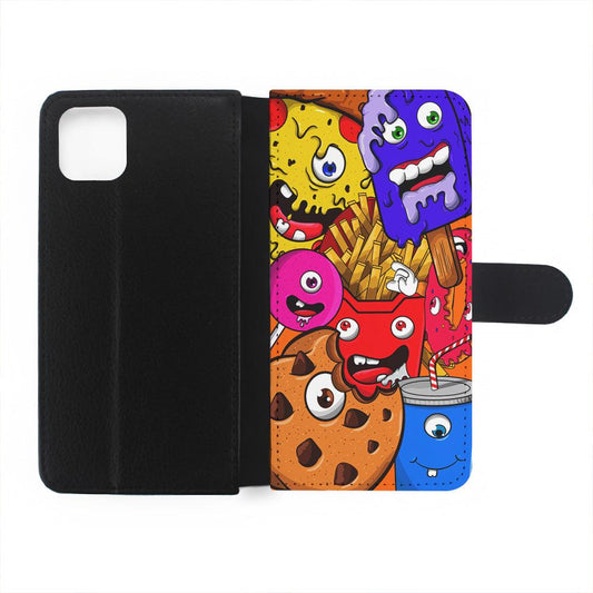 Unhealthy Food Monsters Flip Wallet Phone Case-Oxvistore