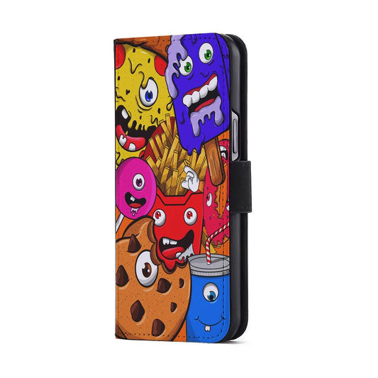 Unhealthy Food Monsters Flip Wallet Phone Case-Oxvistore