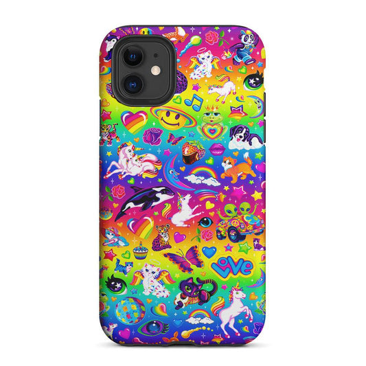 Unicorn Cartoon Rainbow Pattern 2 in 1 Tough Phone Case-Oxvistore