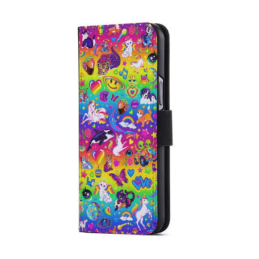 Unicorn Cartoon Rainbow Pattern Flip Wallet Phone Case-Oxvistore