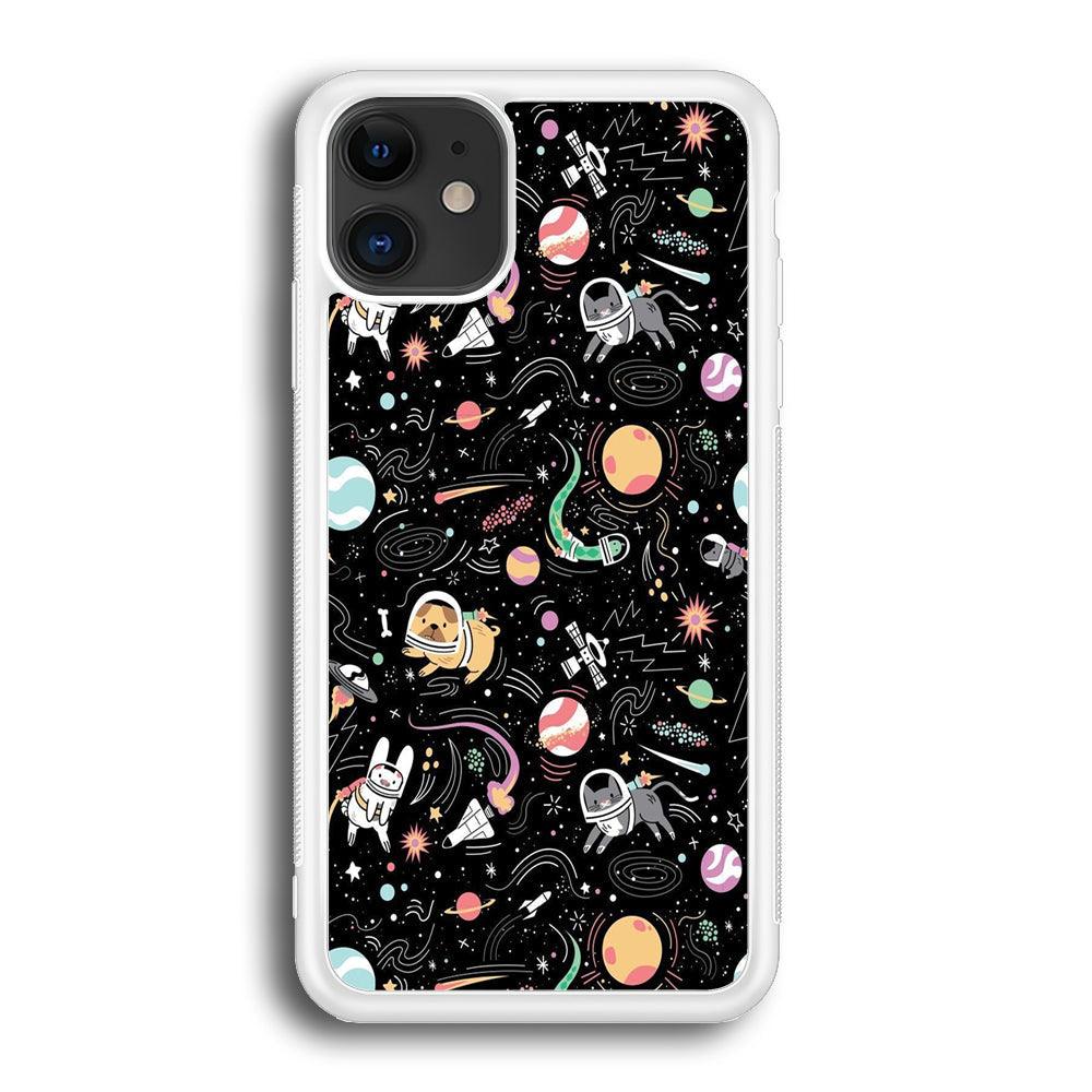 Universe Pets Playing Space iPhone 12 Case-Oxvistore