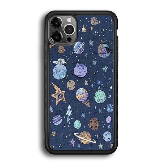 Universe Planet Cosplay iPhone 12 Pro Case-Rubber White (2D Case)-Oxvistore