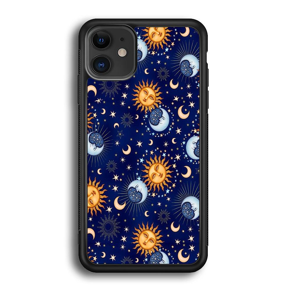 Universe Sun and Moon Face iPhone 12 Case-Oxvistore