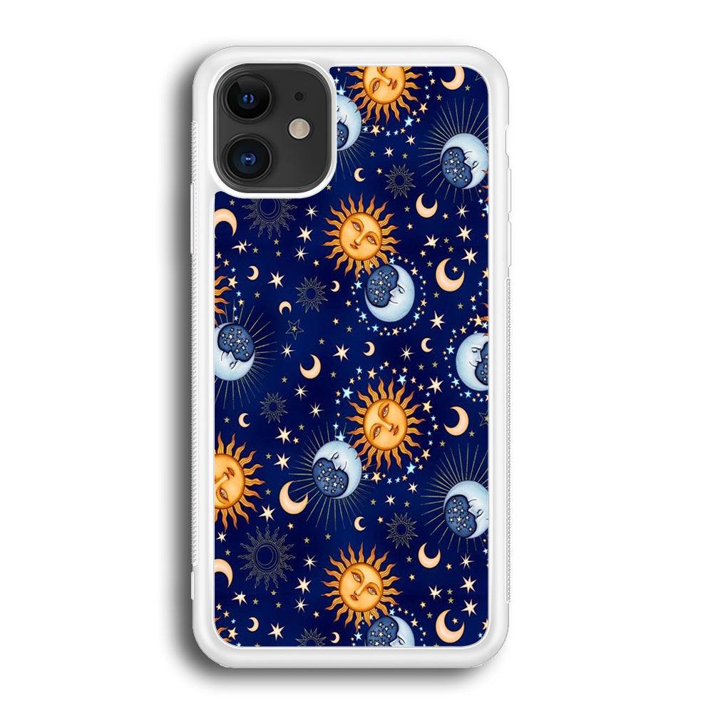 Universe Sun and Moon Face iPhone 12 Case-Oxvistore