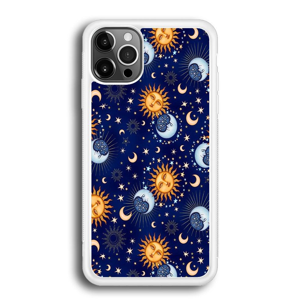 Universe Sun and Moon Face iPhone 12 Pro Case-Oxvistore