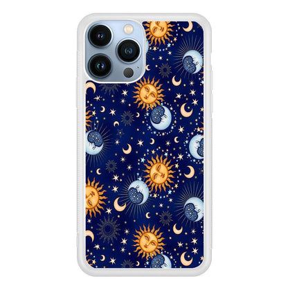 Universe Sun and Moon Face iPhone 15 Pro Max Case-Oxvistore