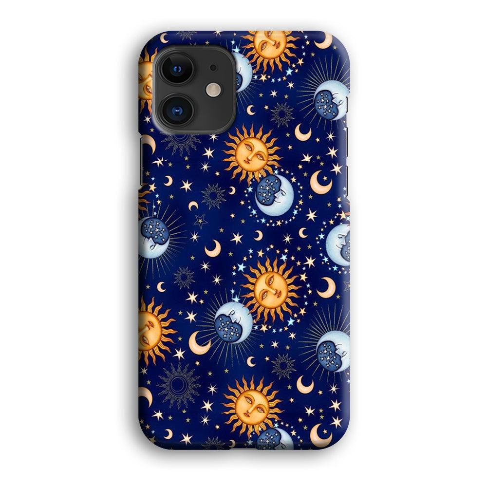 Universe Sun and Moon Face iPhone 12 Case-Oxvistore