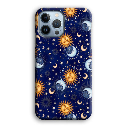 Universe Sun and Moon Face iPhone 15 Pro Max Case-Oxvistore