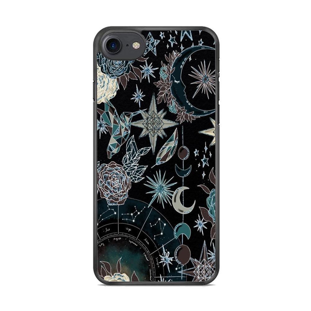Universe Astrologic iPhone 7 Case-Rubber Black (2D Case)-Oxvistore