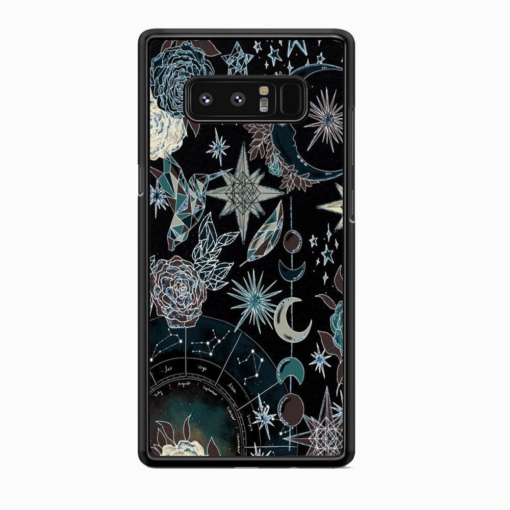 Universe Astrologic Samsung Galaxy Note 8 Case-Rubber Black (2D Case)-Oxvistore