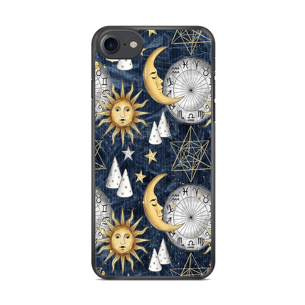 Universe Astrologic Code iPhone 8 Case-Rubber Black (2D Case)-Oxvistore