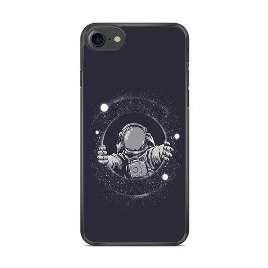 Universe Astrounout iPhone 7 Case-Rubber Black (2D Case)-Oxvistore