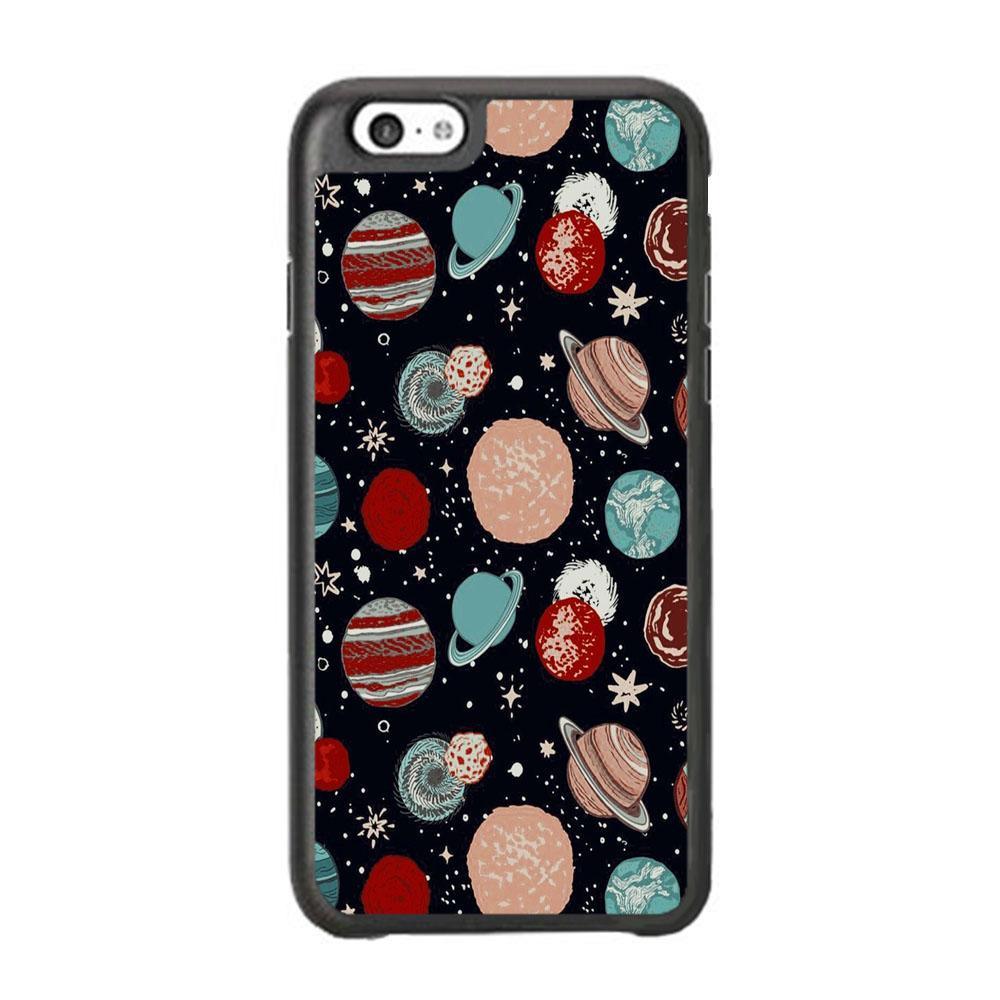 Universe Colorfull Planets iPhone 6 | 6s Case-Rubber Black (2D Case)-Oxvistore