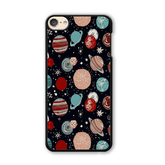 Universe Colorfull Planets iPod Touch 6 Case-Plastic Black (2D Case)-Oxvistore