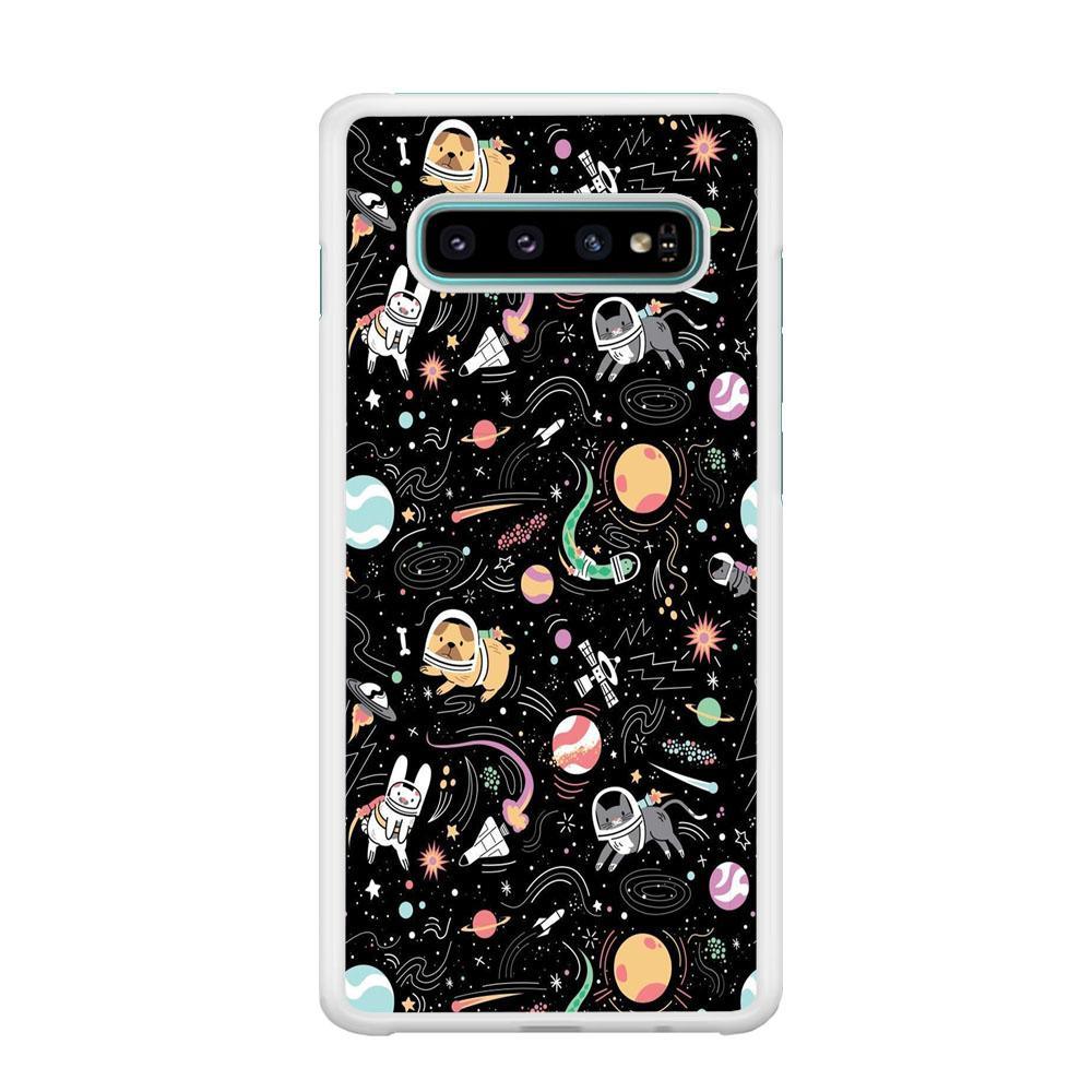 Universe Pets Playing Space Samsung Galaxy S10 Case-Oxvistore