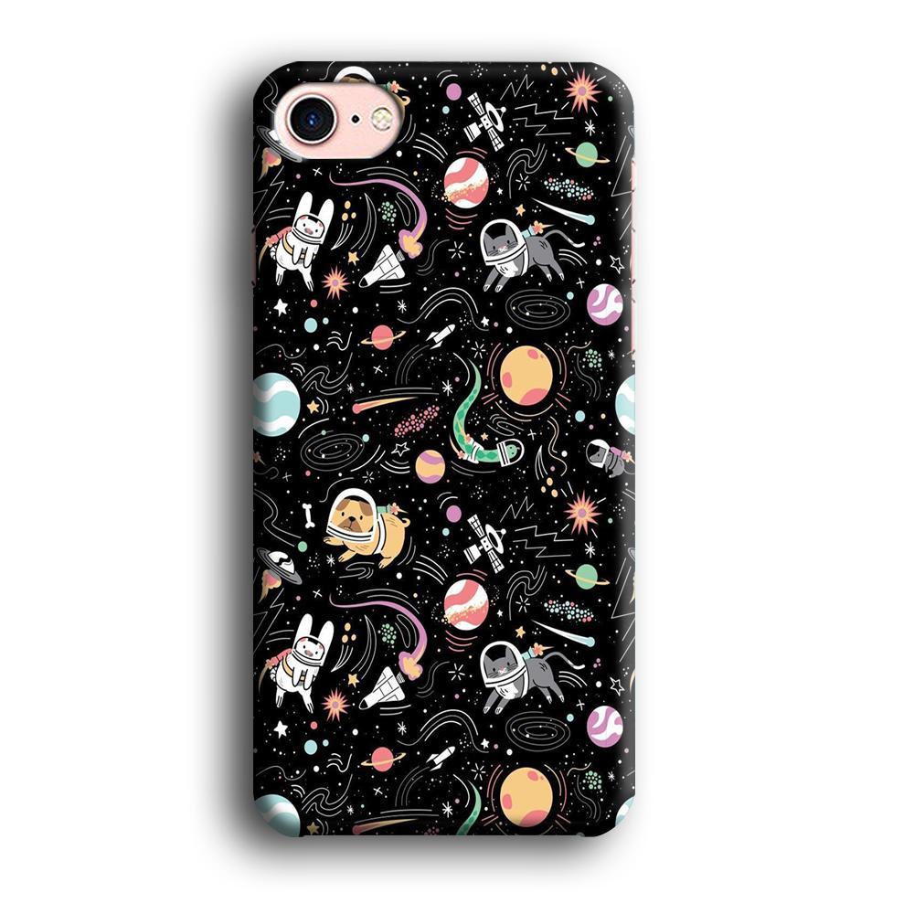 Universe Pets Playing Space iPhone 8 Case-Oxvistore