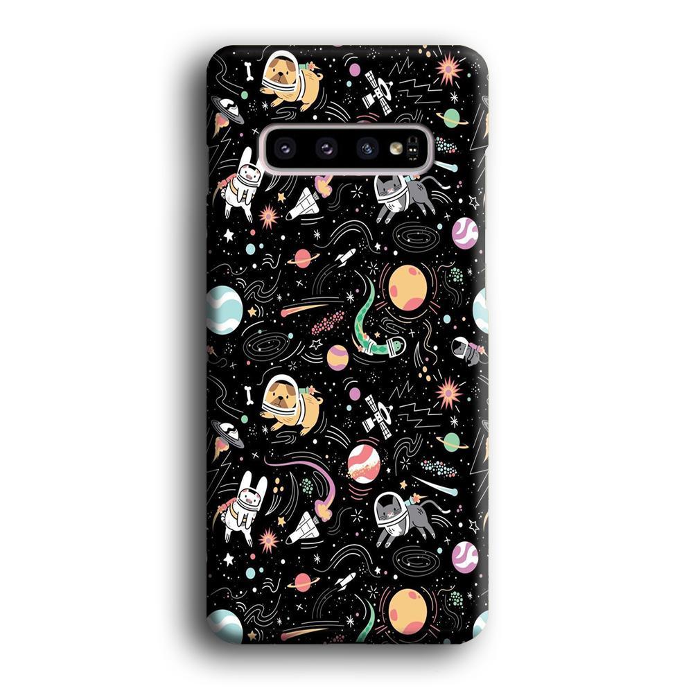 Universe Pets Playing Space Samsung Galaxy S10 Case-Oxvistore