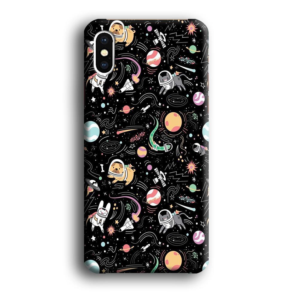 Universe Pets Playing Space iPhone X Case-Oxvistore