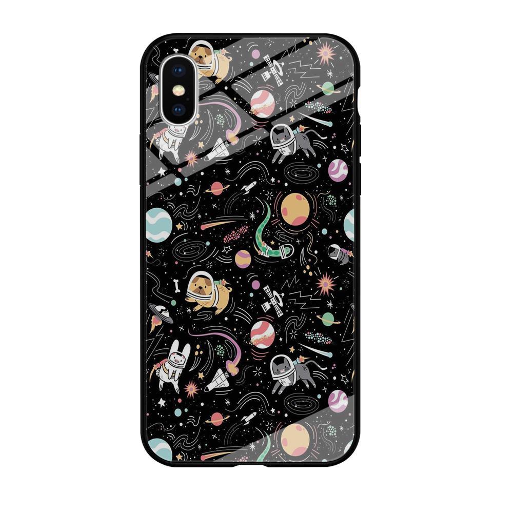 Universe Pets Playing Space iPhone X Case-Oxvistore