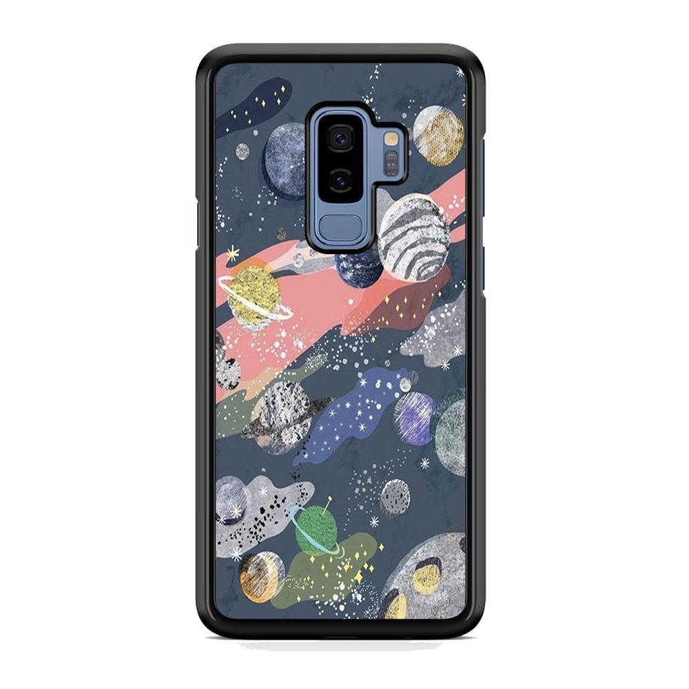 Universe Planet Collage Samsung Galaxy S9 Plus Case-Rubber Black (2D Case)-Oxvistore