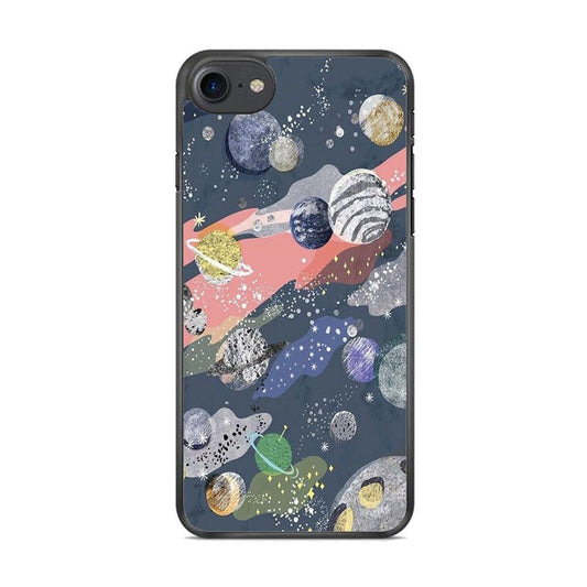 Universe Planet Collage iPhone 7 Case-Rubber Black (2D Case)-Oxvistore