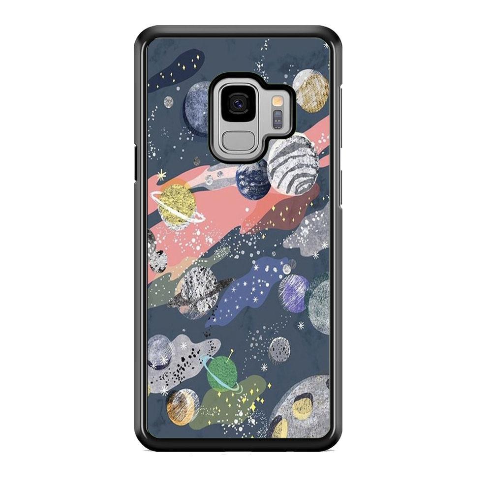 Universe Planet Collage Samsung Galaxy S9 Case-Rubber Black (2D Case)-Oxvistore