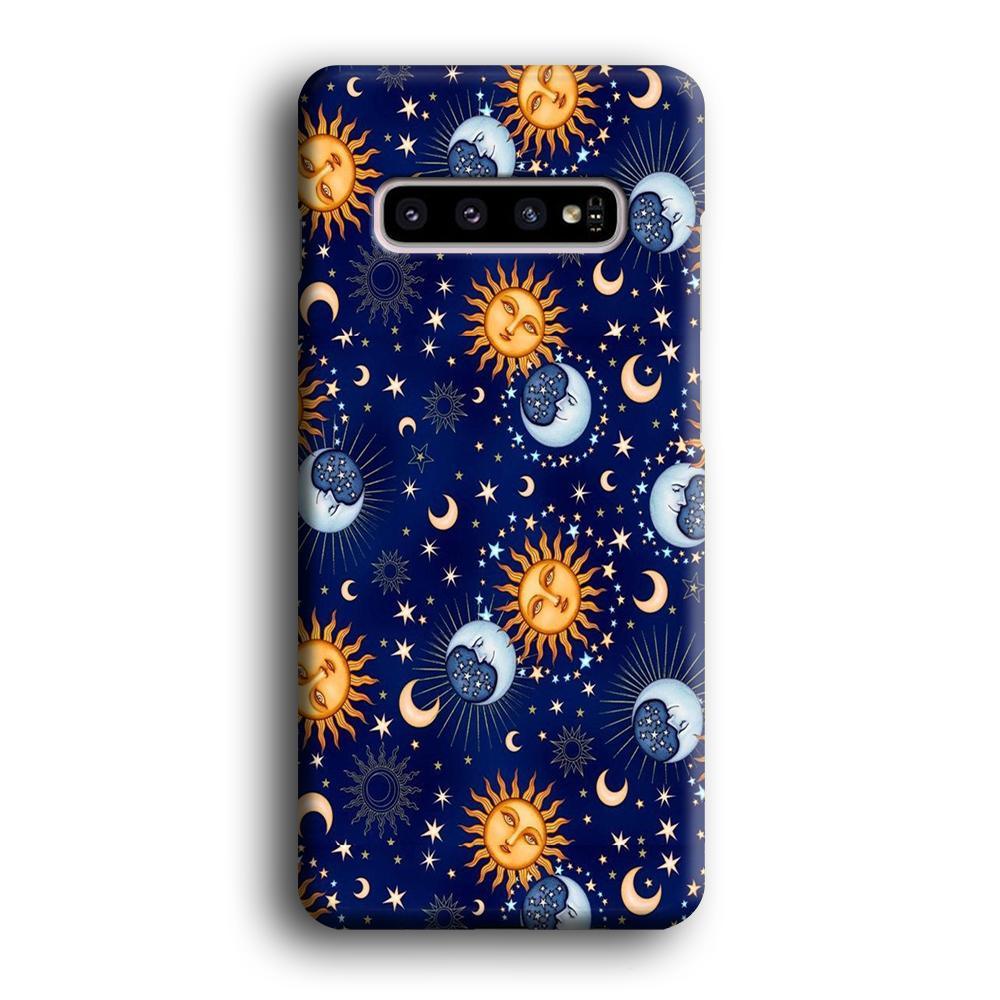 Universe Sun and Moon Face Samsung Galaxy S10 Case-Oxvistore