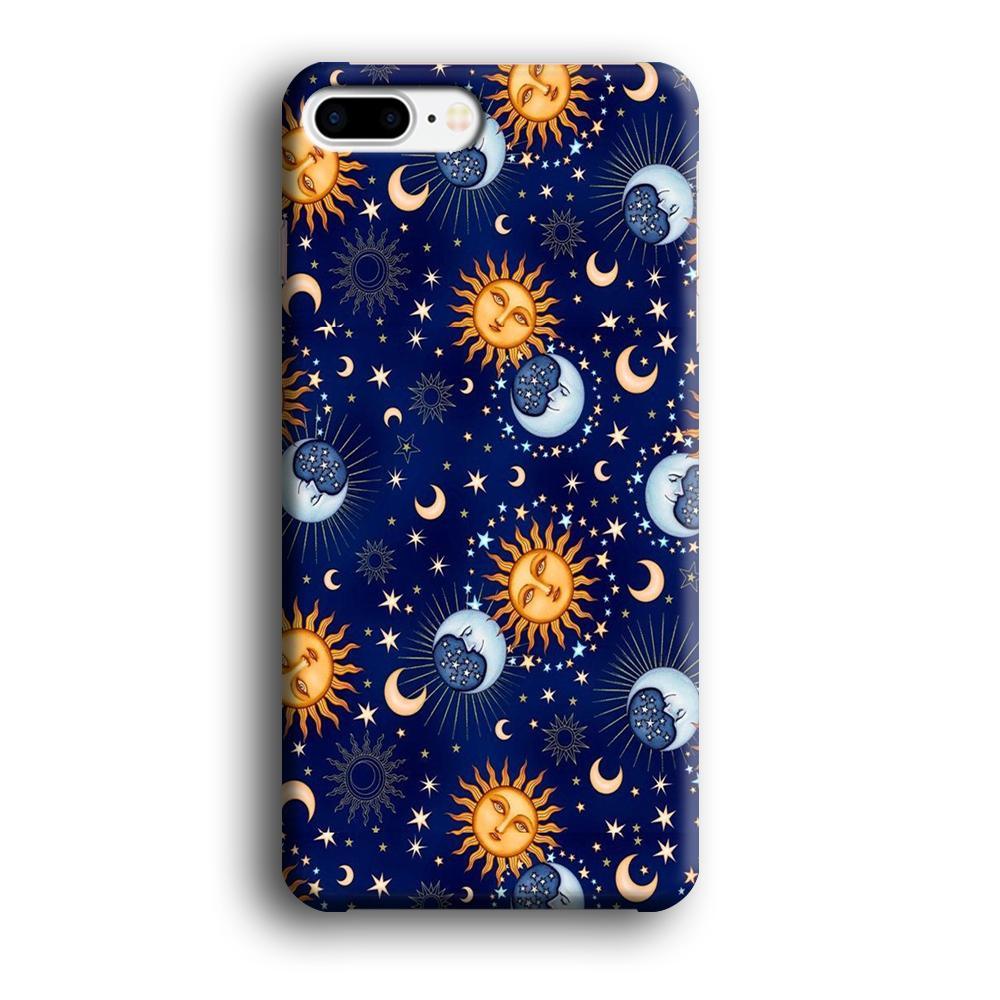 Universe Sun and Moon Face iPhone 8 Plus Case-Oxvistore