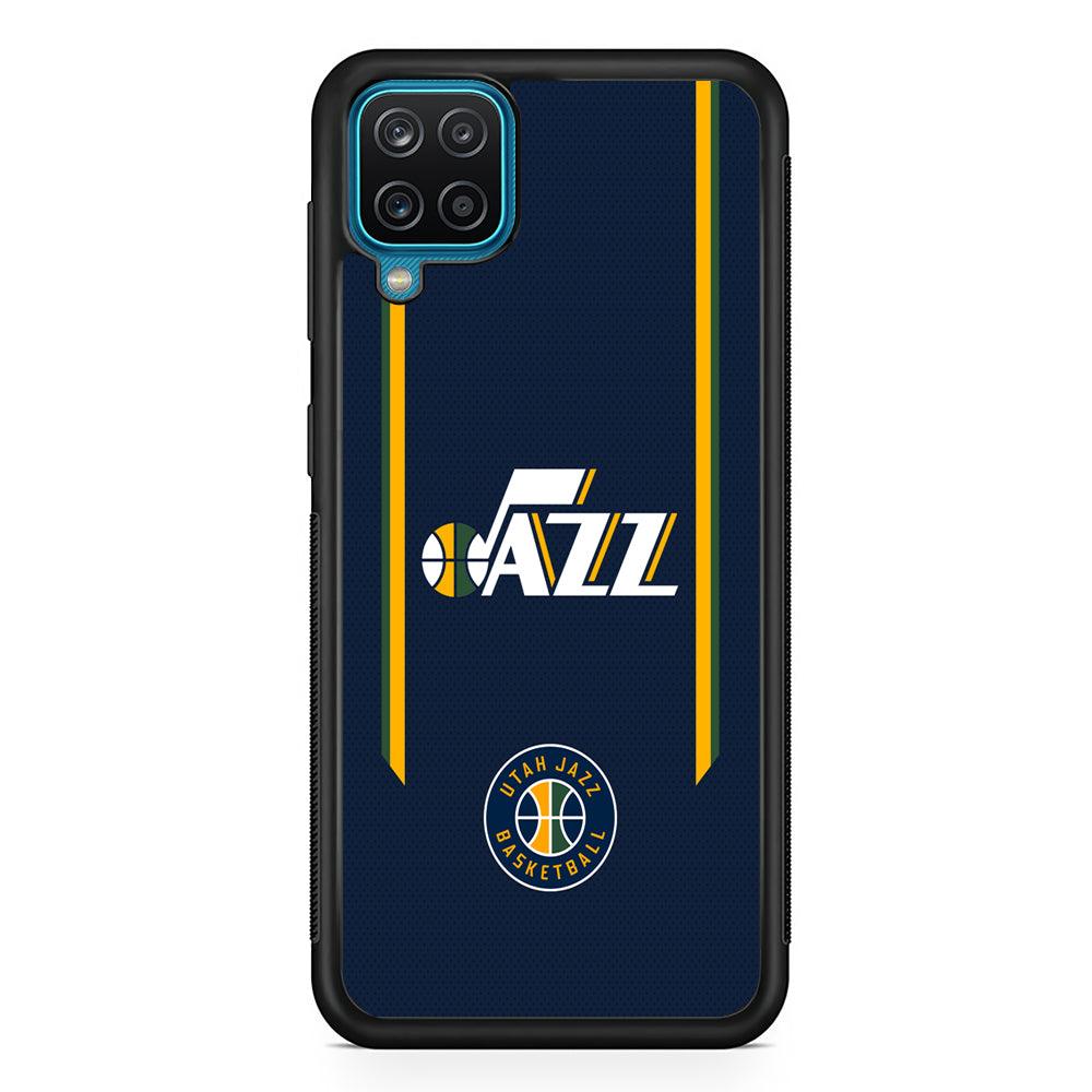 Utah Jazz Color to Inspire Samsung Galaxy A12 Case-Rubber Black (2D Case)-Oxvistore