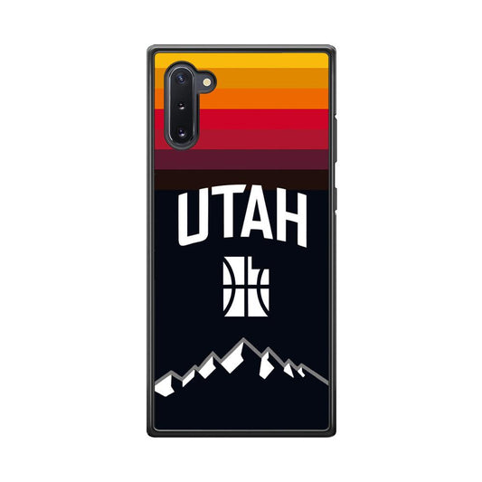 Utah Jazz Light Gradation Samsung Galaxy Note 10 Case-Rubber Black (2D Case)-Oxvistore