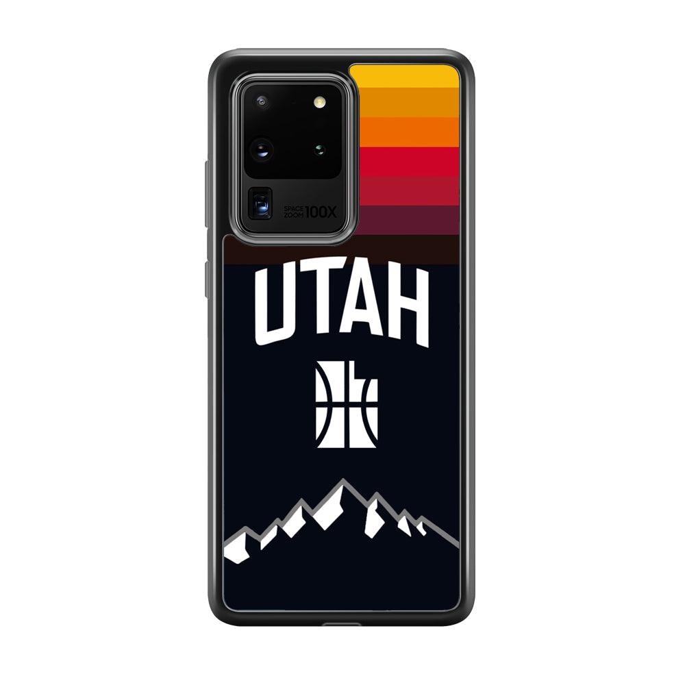 Utah Jazz Light Gradation Samsung Galaxy S20 Ultra Case-Rubber Black (2D Case)-Oxvistore